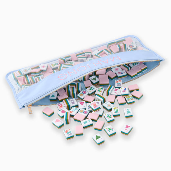 Light Blue Bamboo Mahjong Bag - Oh My Mahjong