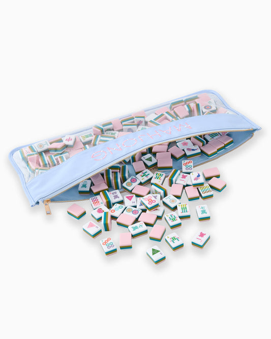 Light Blue Bamboo Mahjong Bag - Oh My Mahjong