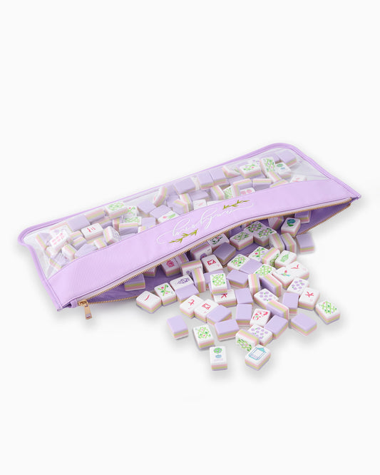 Lilac Script Mahjong Bag - Oh My Mahjong