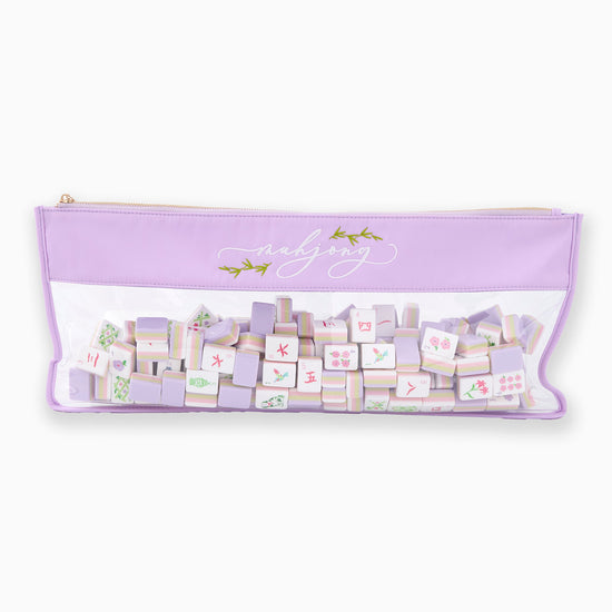 Lilac Script Mahjong Bag - Oh My Mahjong