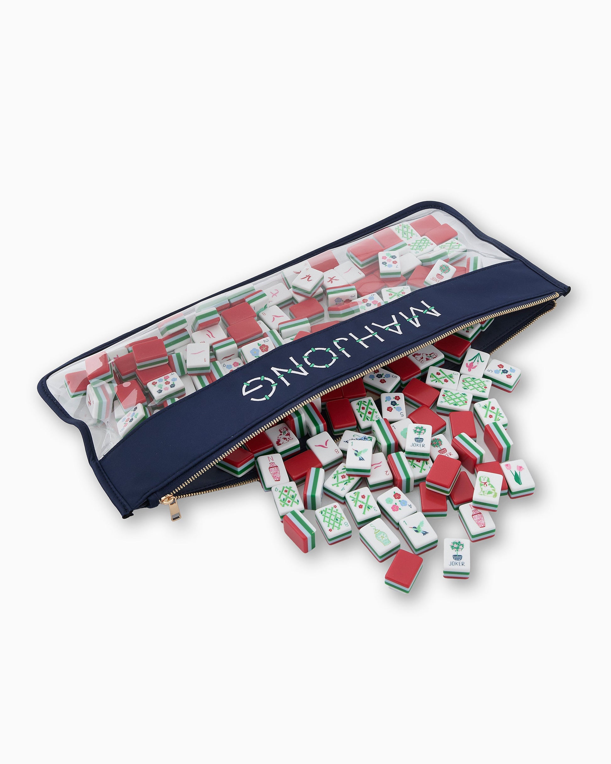Navy Bamboo Mahjong Bag - Oh My Mahjong