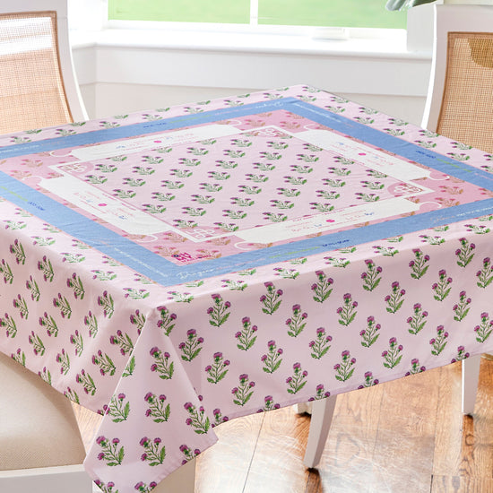 Purple Thistle Instructional Mahjong Tablecloth - Oh My Mahjong