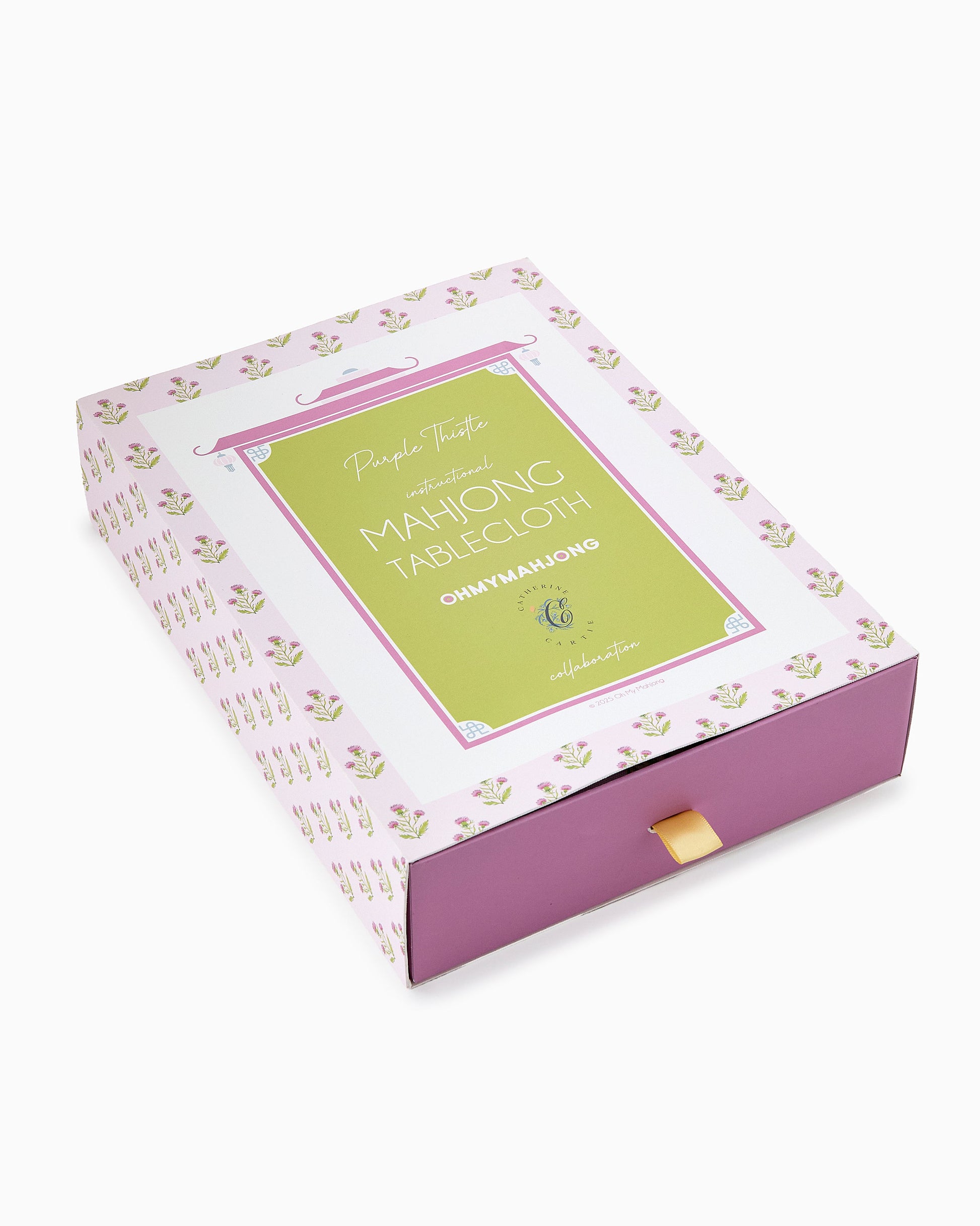 Purple Thistle Instructional Mahjong Tablecloth - Oh My Mahjong