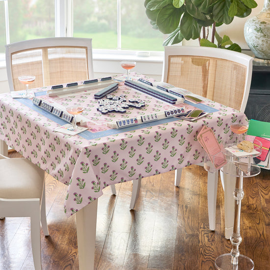 Purple Thistle Instructional Mahjong Tablecloth - Oh My Mahjong