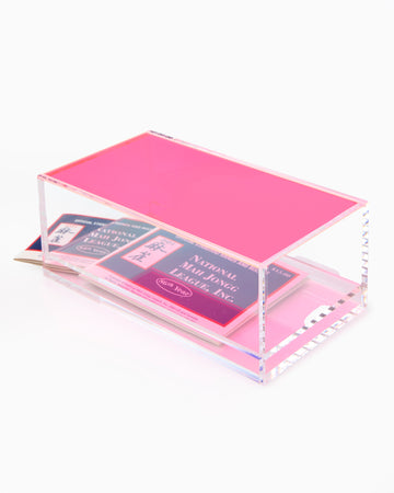 Mahjong Acrylic Box - Neon Pink Lid