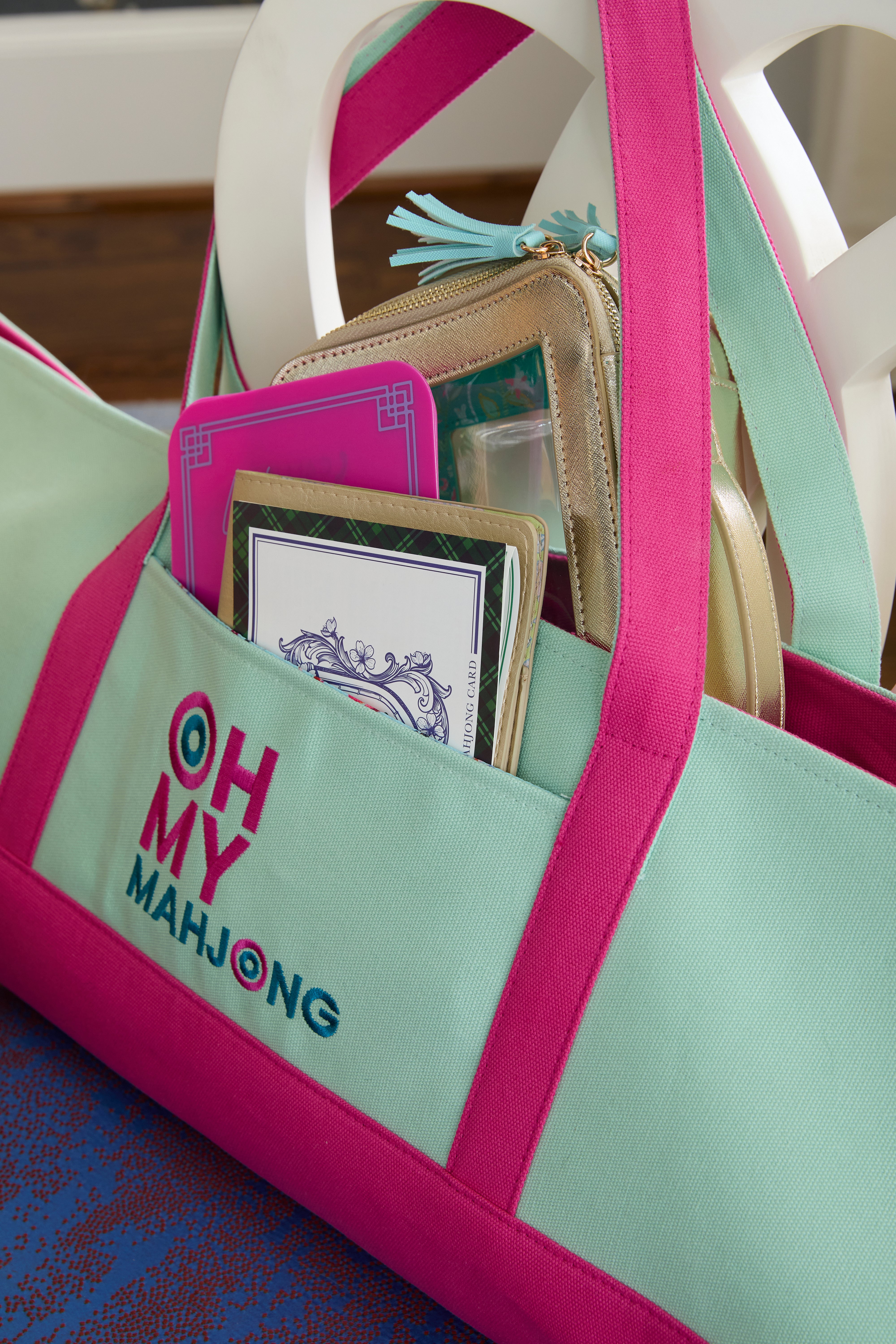 American Mahjong Storage Bag | Large Zippered Hot Pink – Oh My Mahjong