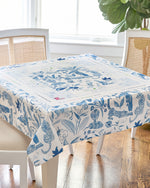 Amazon Blue Instructional Mahjong Tablecloth