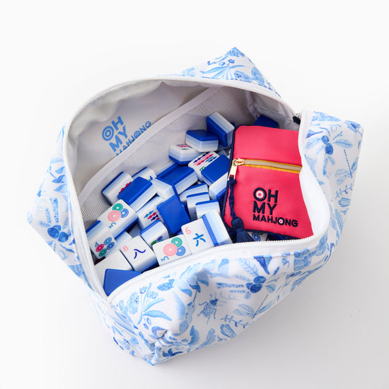 Amazon Blue Tile Storage Bag x Catherine Cartie Collab - Oh My Mahjong