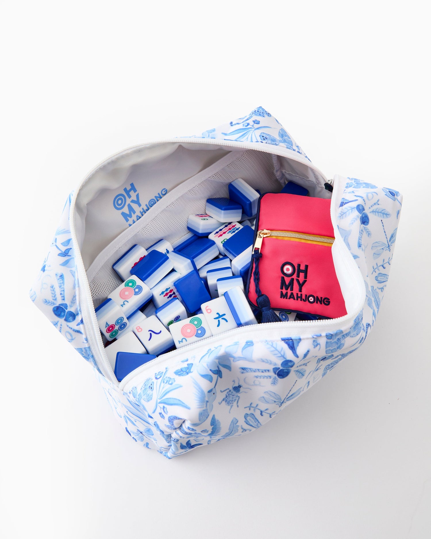 Amazon Blue Tile Storage Bag x Catherine Cartie Collab - Oh My Mahjong