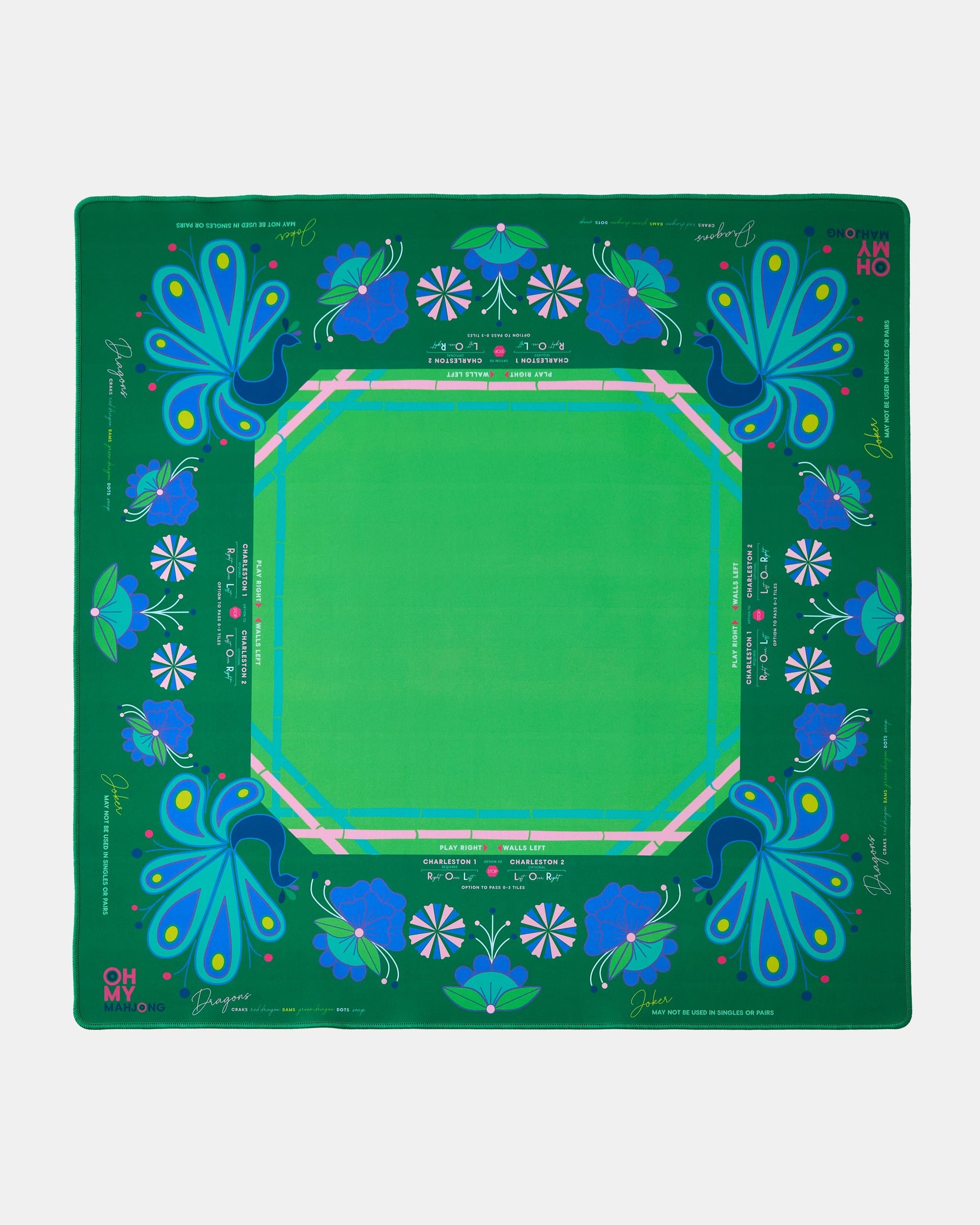 Birdie Green Mahjong Mat - Oh My Mahjong