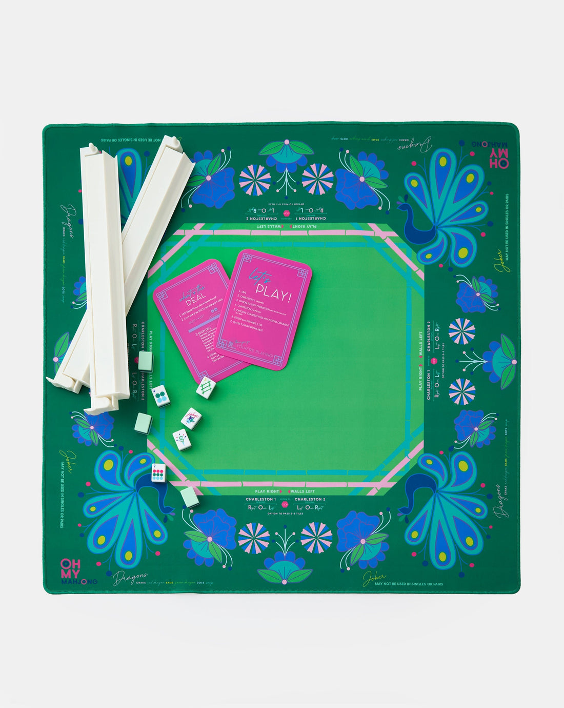 Birdie Green Mahjong Mat - Oh My Mahjong
