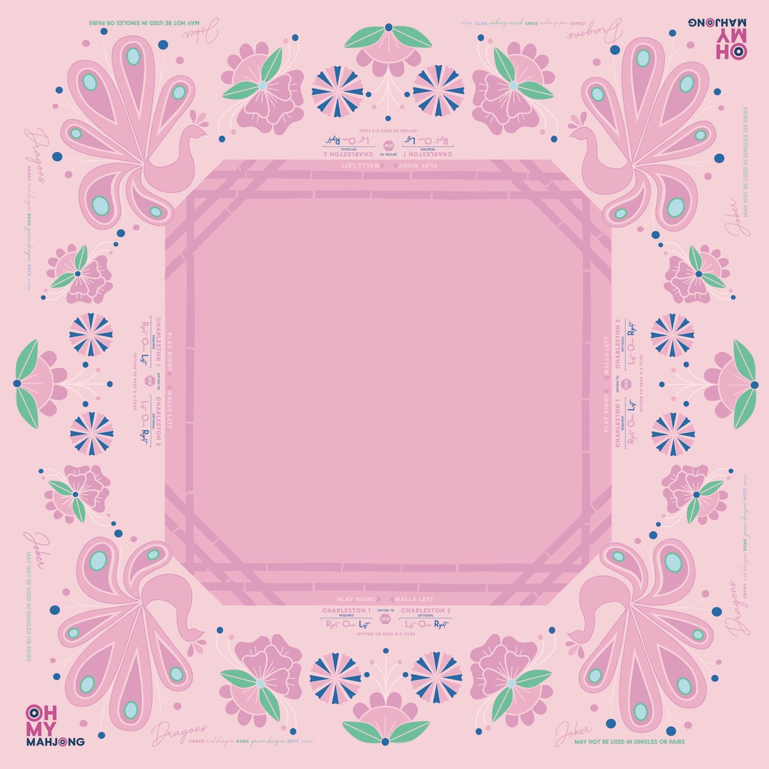 Birdie Pink Mahjong Mat – Oh My Mahjong