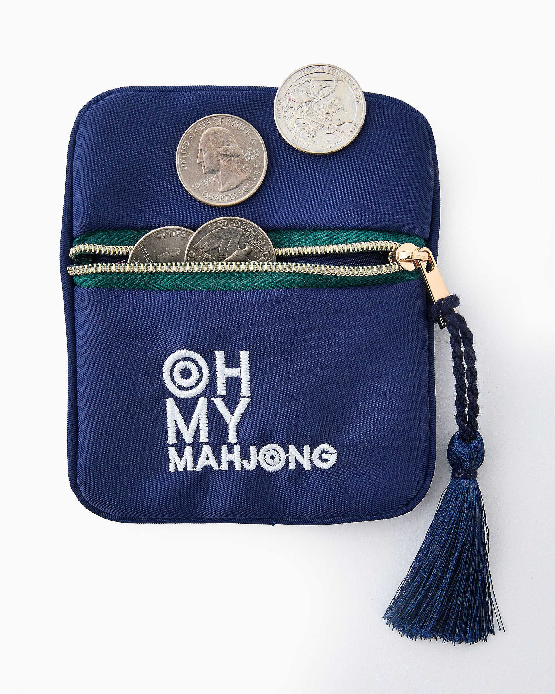 Blue Coin & Dice Bag - Oh My Mahjong