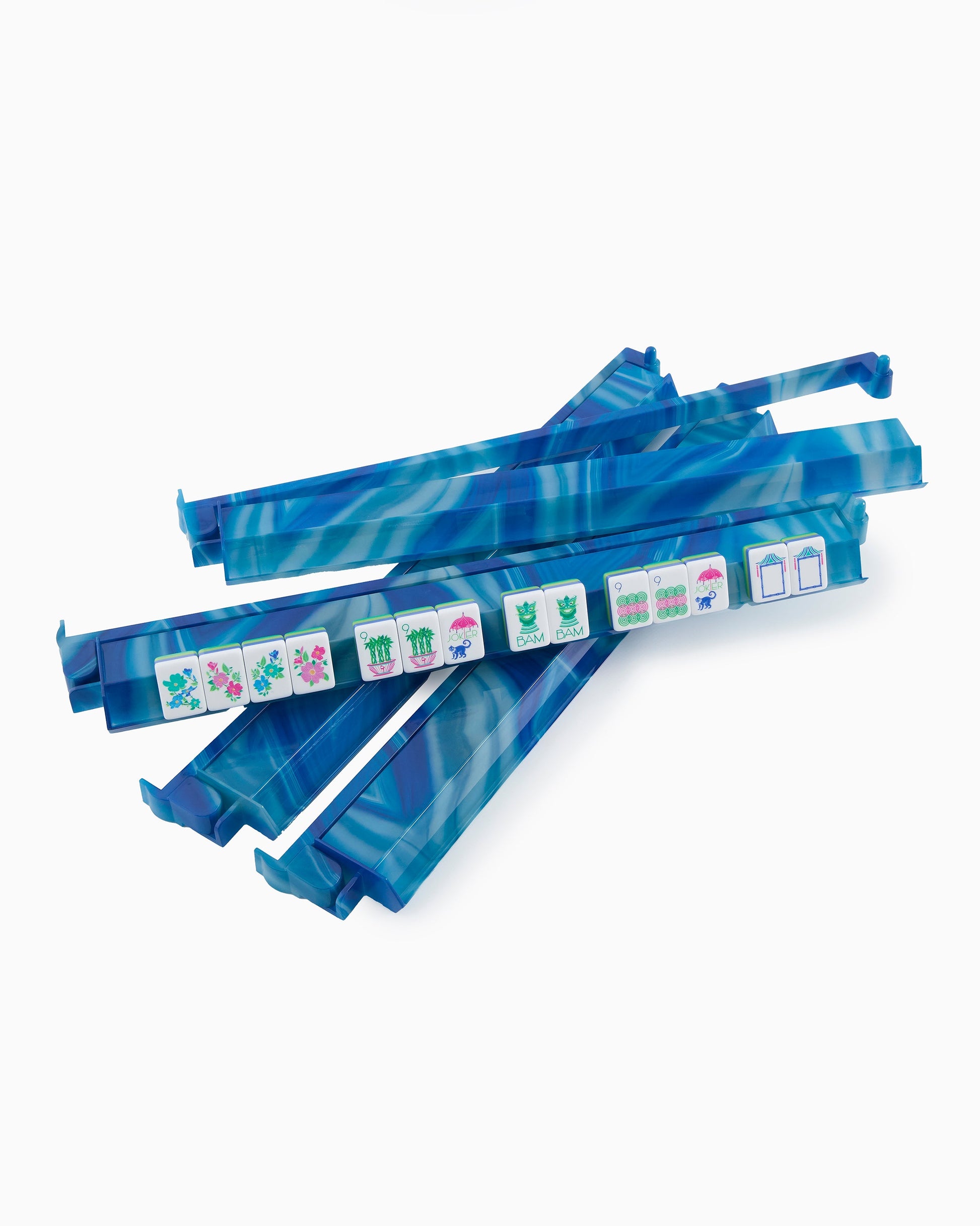 Blue Lace Agate Rack and Pusher Set - Oh My Mahjong