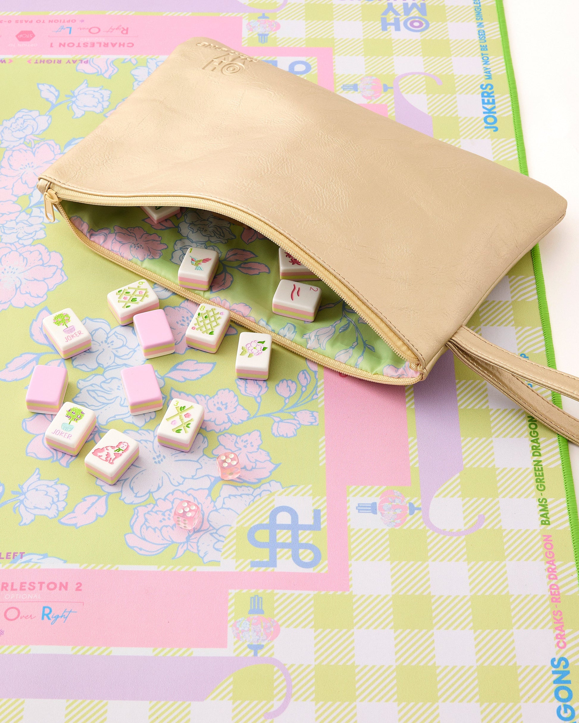 Champagne Bloom Tile Bag - Oh My Mahjong