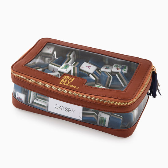 Cognac Tile Storage Bag - Oh My Mahjong