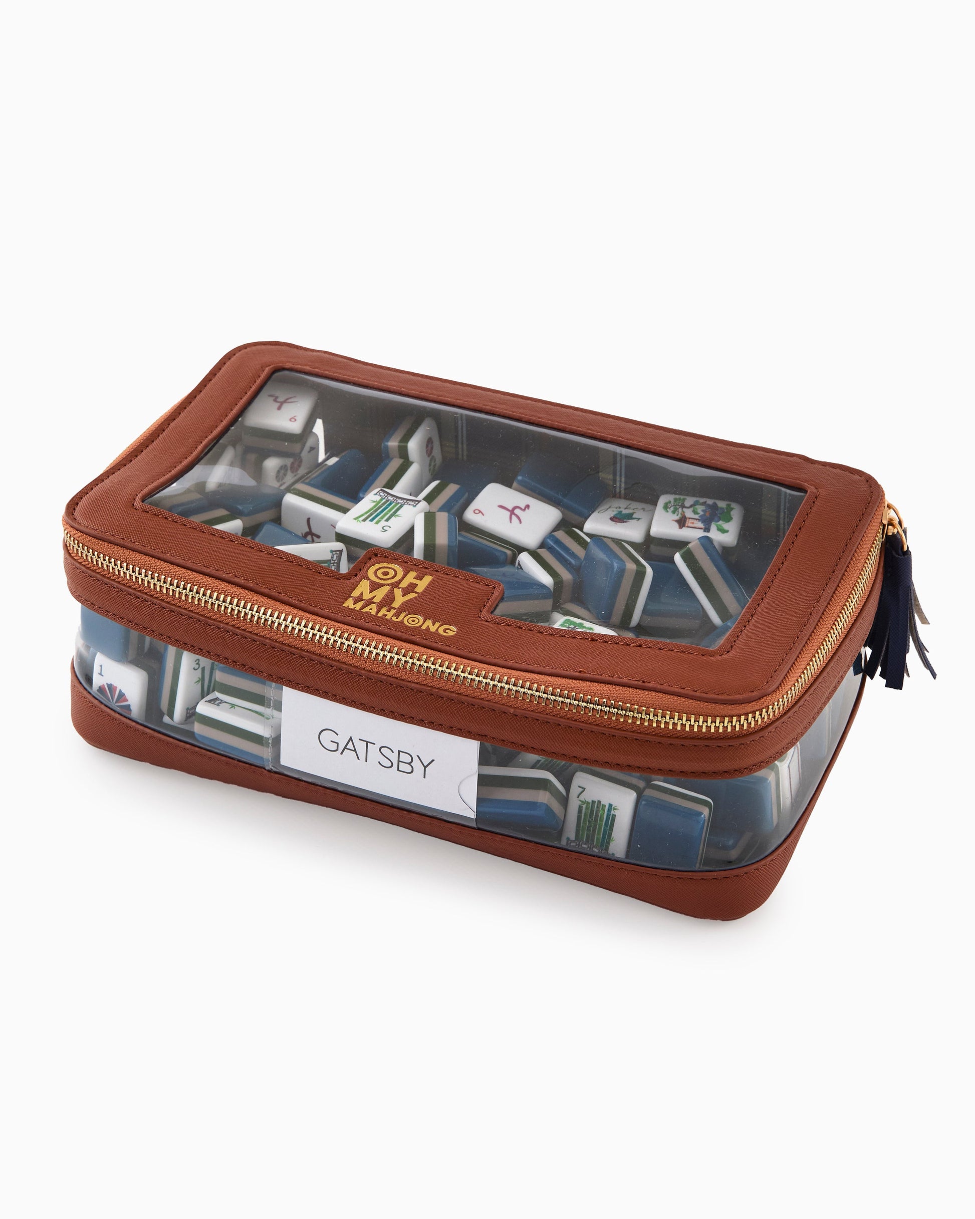 Cognac Tile Storage Bag - Oh My Mahjong