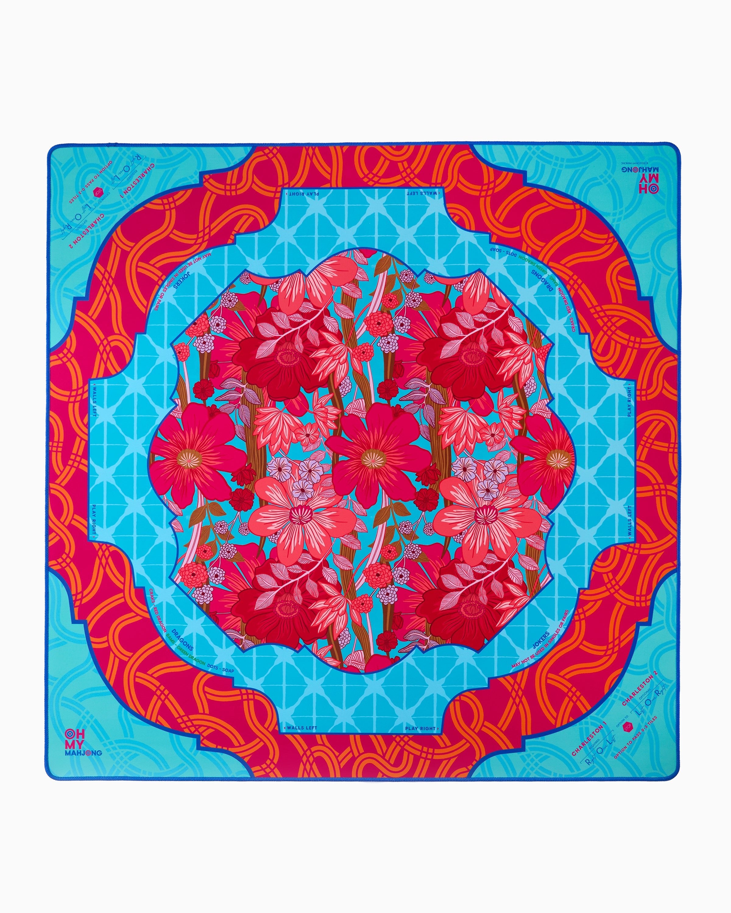 Oh My Mahjong Delilah Mat with soft plush surface and stitched edges