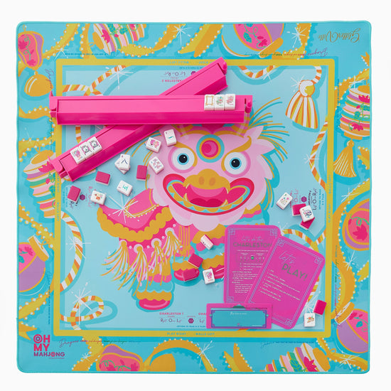 Glitterville Pink Dragon Mat - Oh My Mahjong