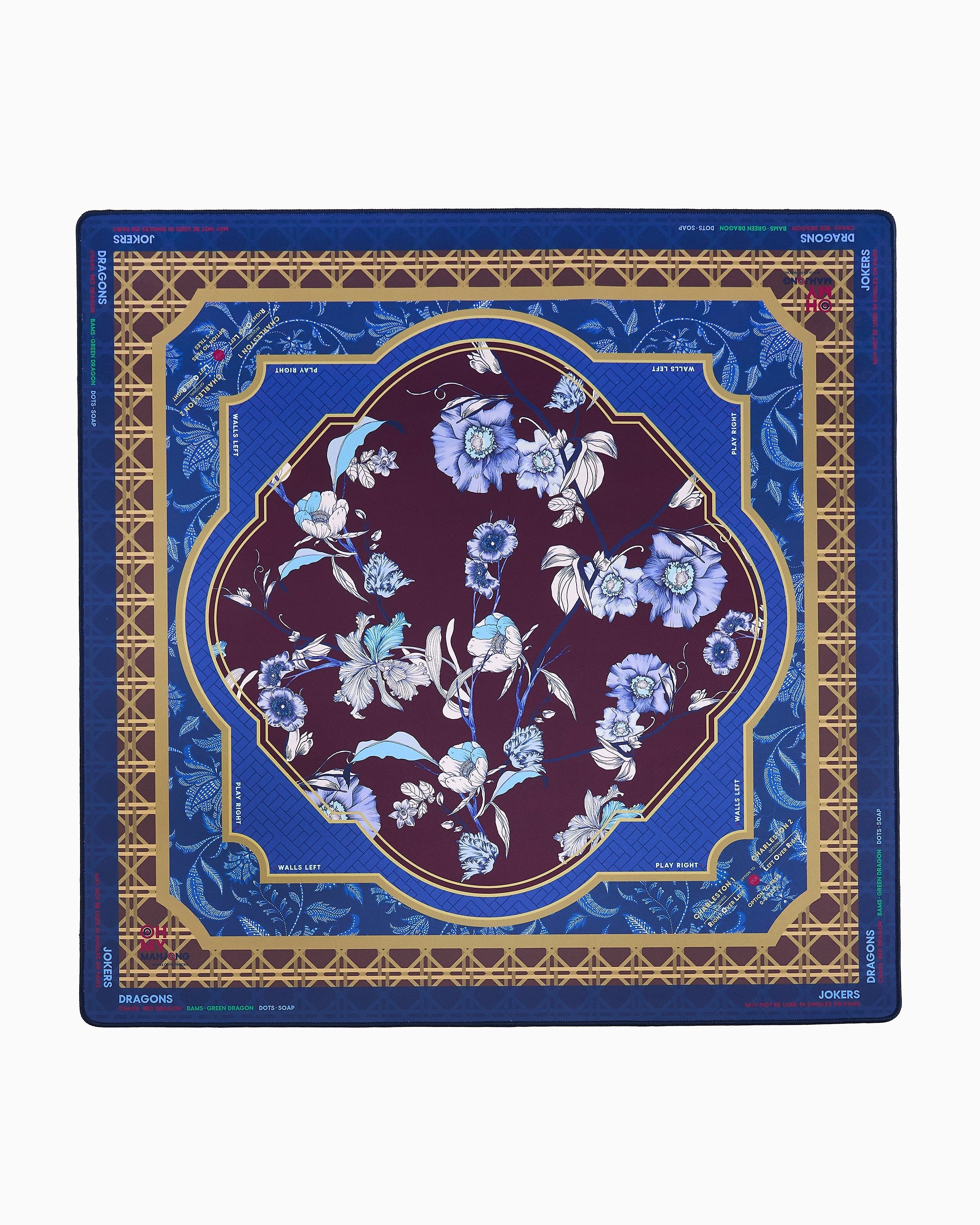 Oh My Mahjong Hawthorne Mat with soft taupe felt and stitched edge.