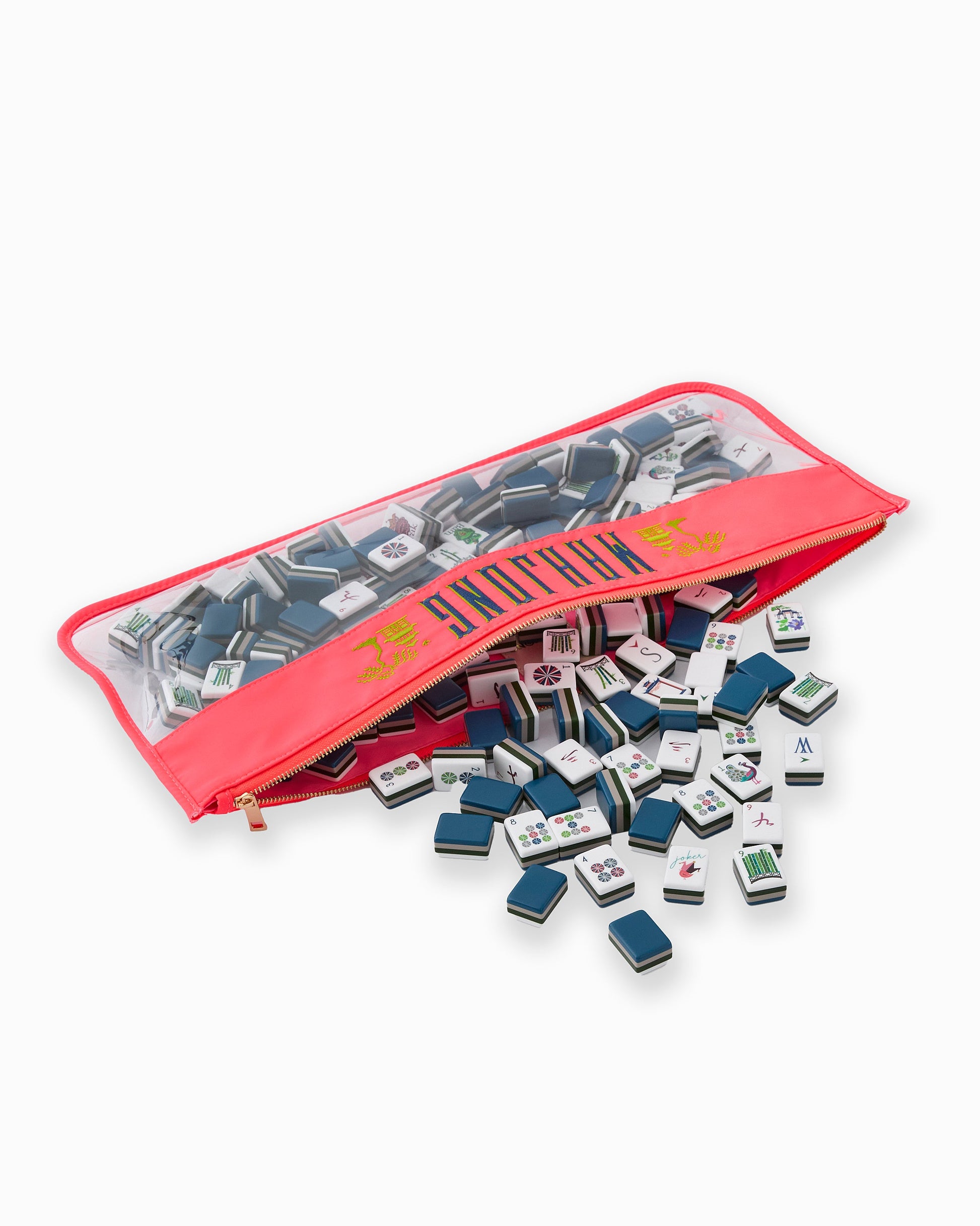 Hot Coral Pagoda Mahjong Bag - Oh My Mahjong