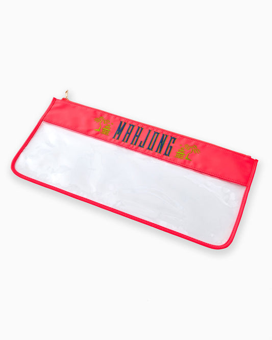Hot Coral Pagoda Mahjong Bag - Oh My Mahjong