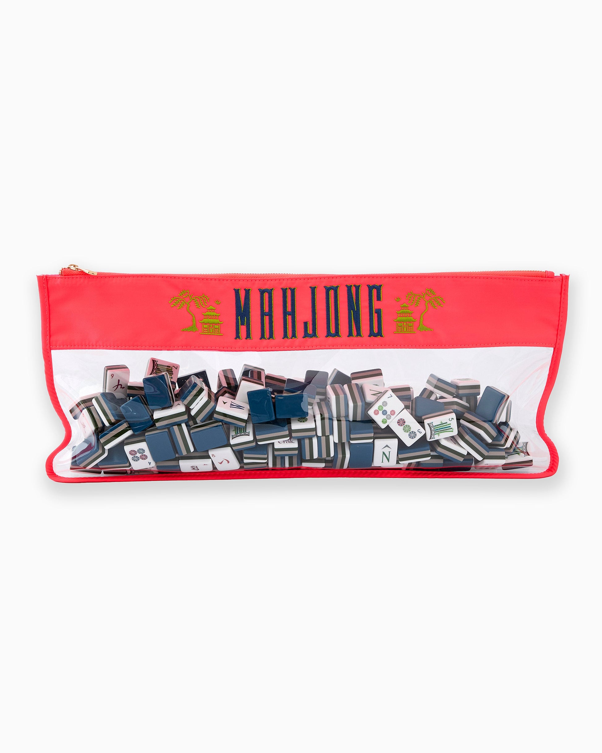 Hot Coral Pagoda Mahjong Bag - Oh My Mahjong
