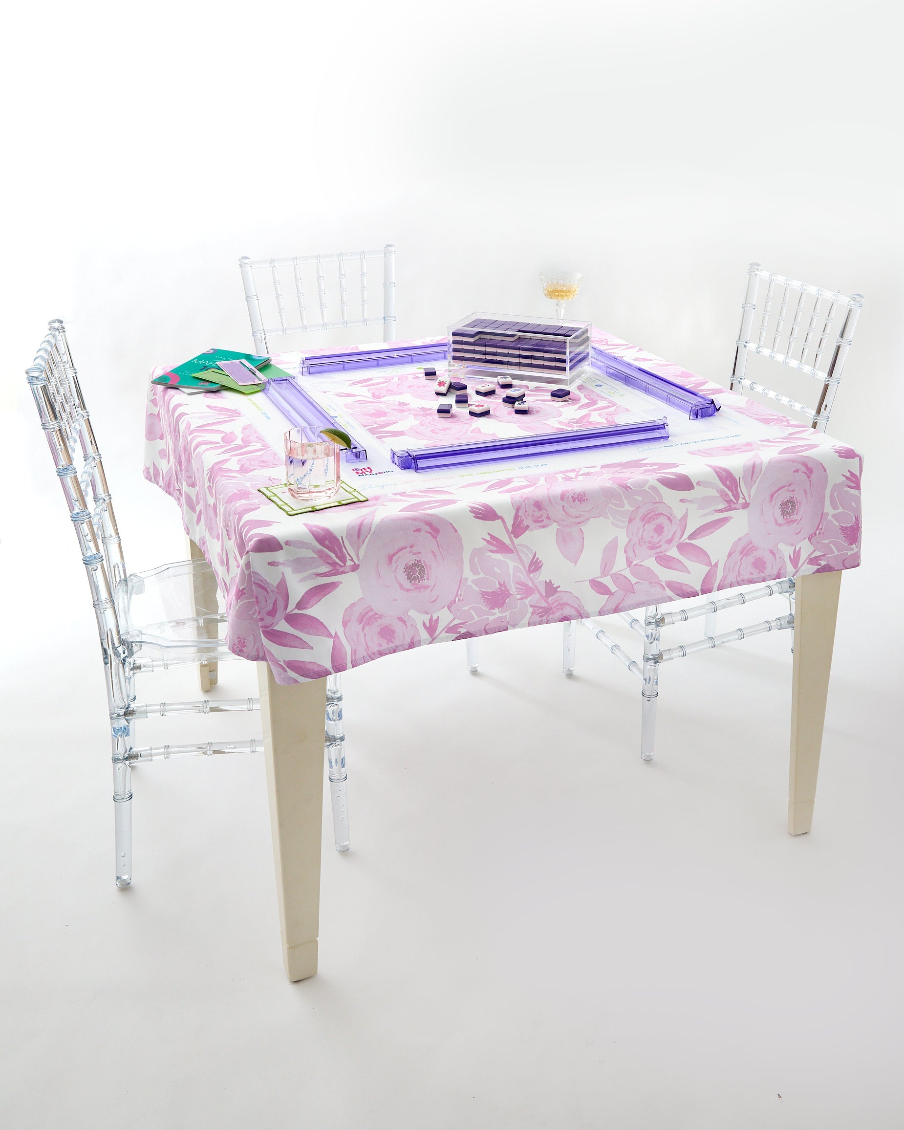 Lavender Lux Instructional Mahjong Tablecloth - Oh My Mahjong