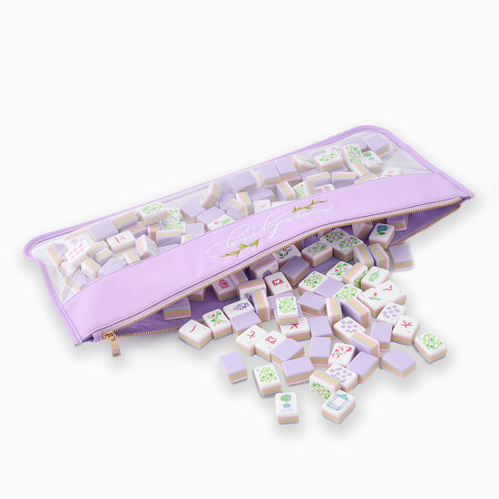 Lilac Script Mahjong Bag - Oh My Mahjong