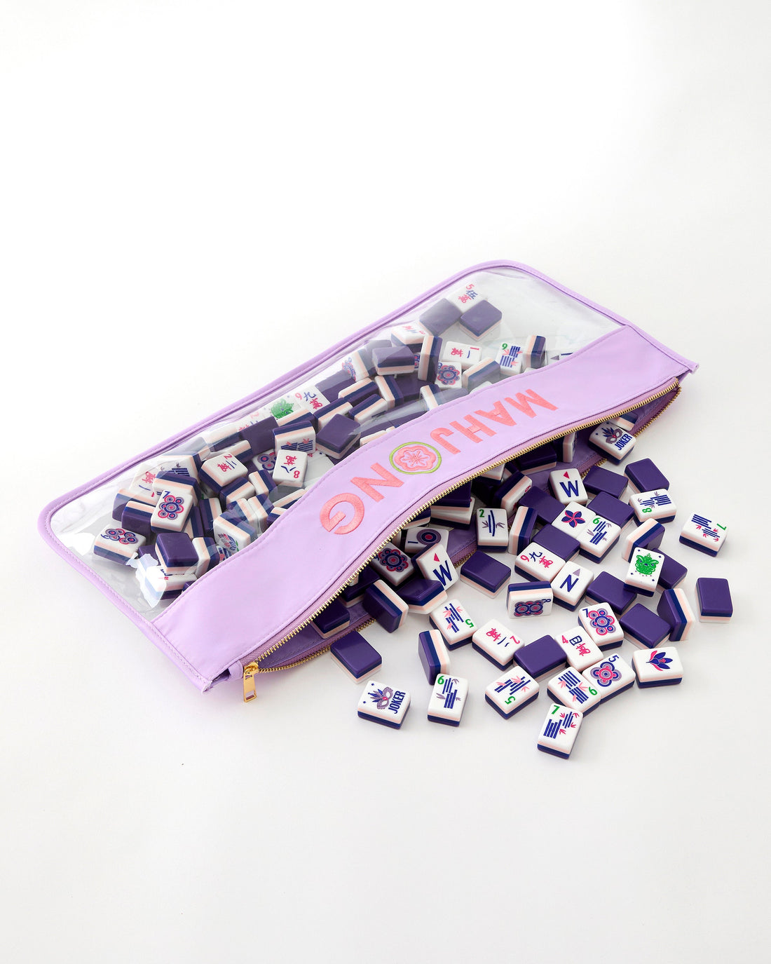 Lilac Stitched Mahjong Bag - Oh My Mahjong