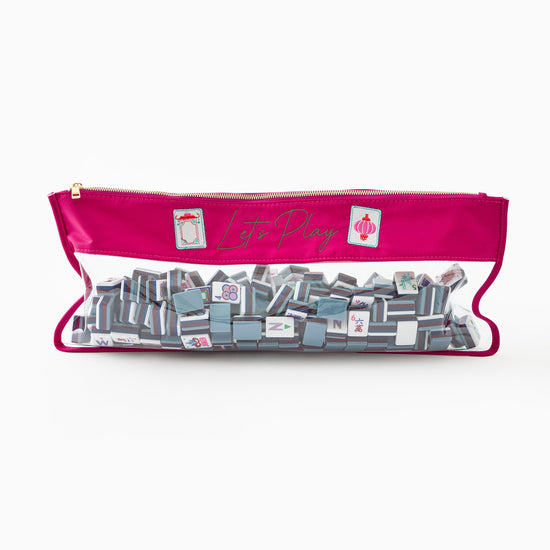 Magenta Stitched Let's Play Bag - Oh My Mahjong