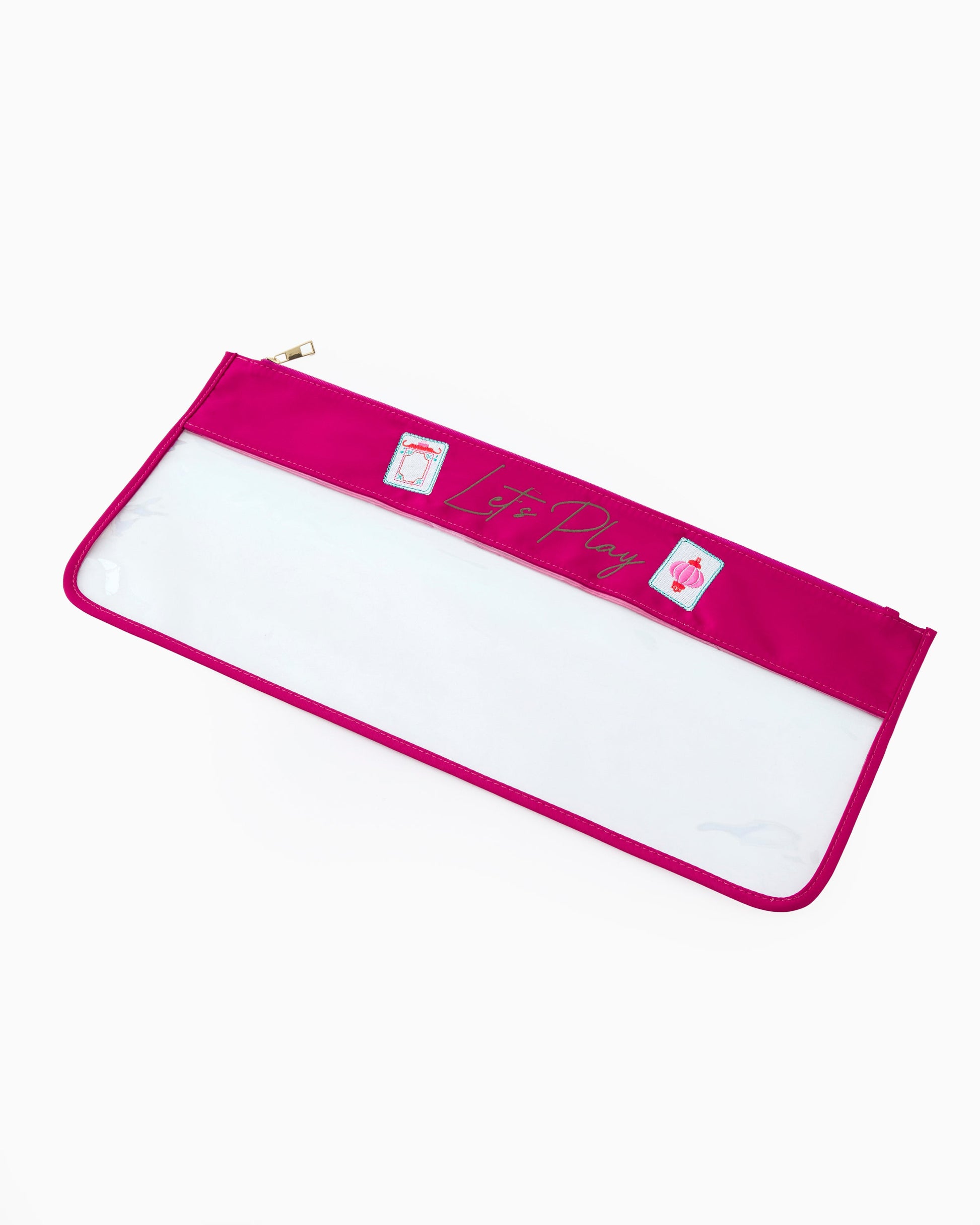 Magenta Stitched Let's Play Bag - Oh My Mahjong