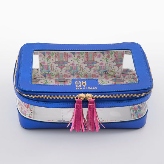 Metallic Blue Tile Storage Bag - Oh My Mahjong