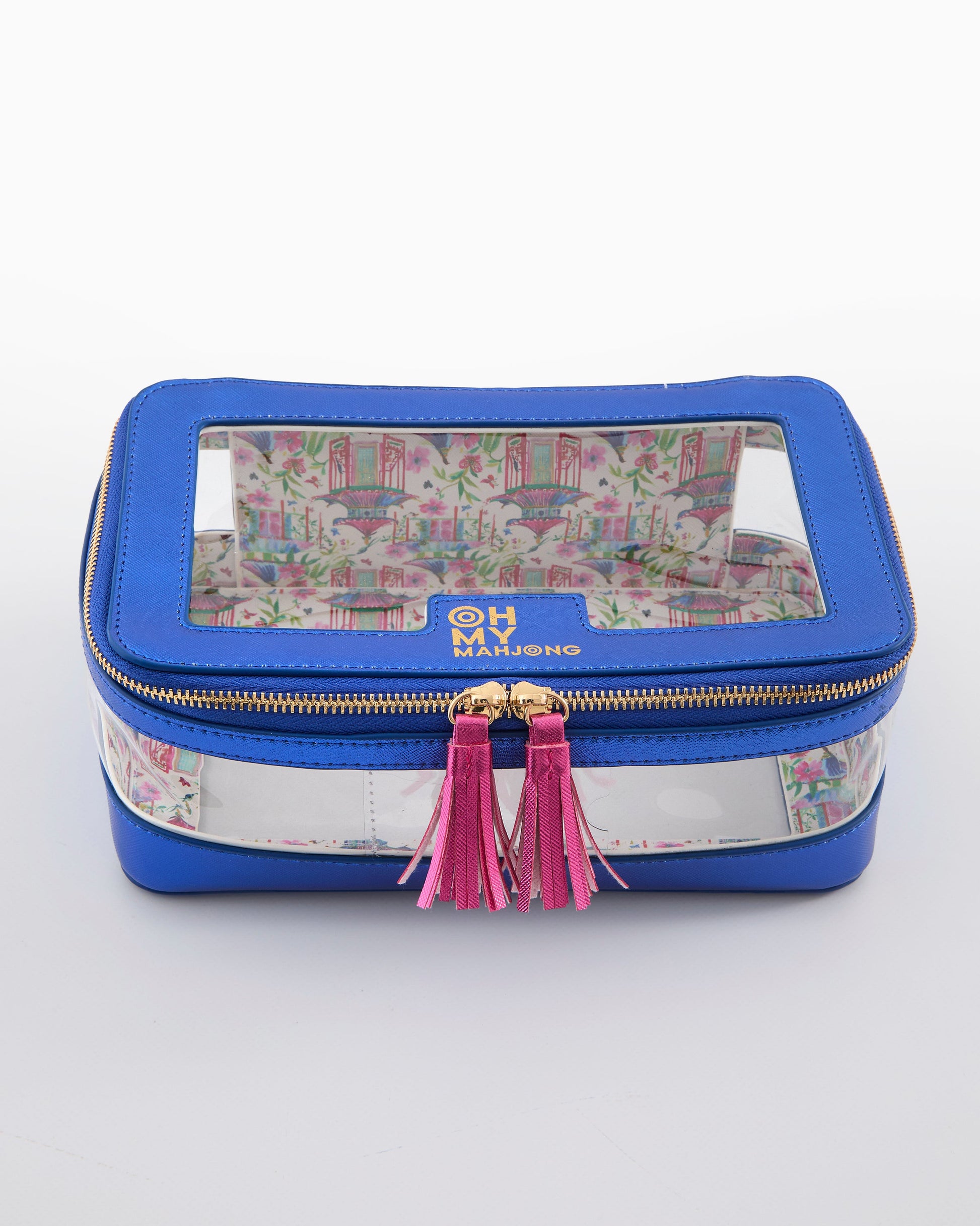 Metallic Blue Tile Storage Bag - Oh My Mahjong