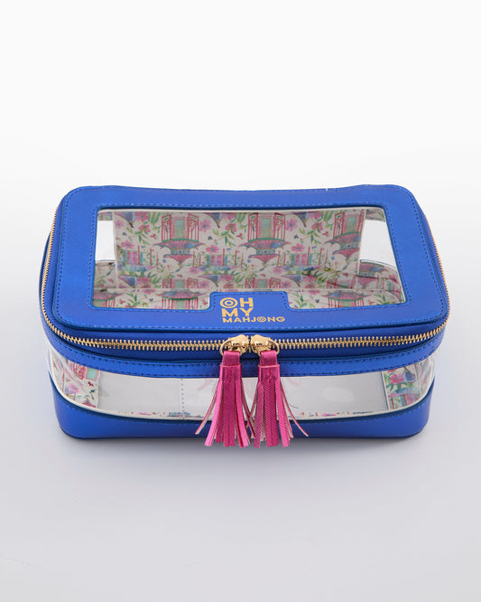 Metallic Blue Tile Storage Bag - Oh My Mahjong