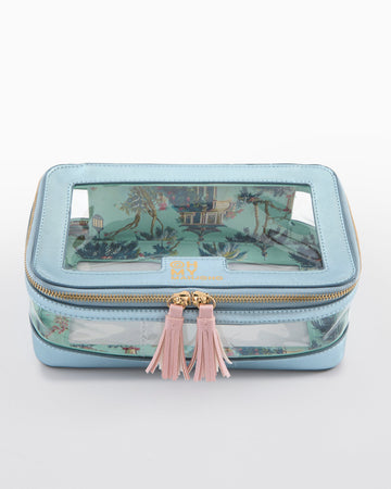 Metallic Light Blue Tile Storage Bag - Oh My Mahjong
