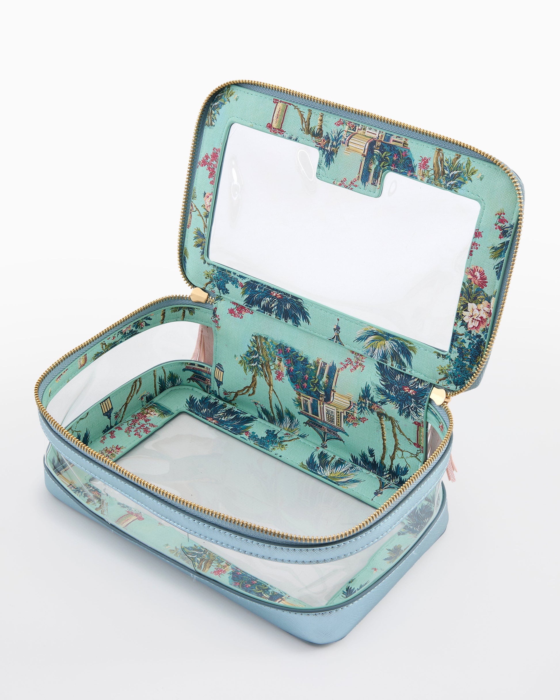 Metallic Light Blue Tile Storage Bag - Oh My Mahjong