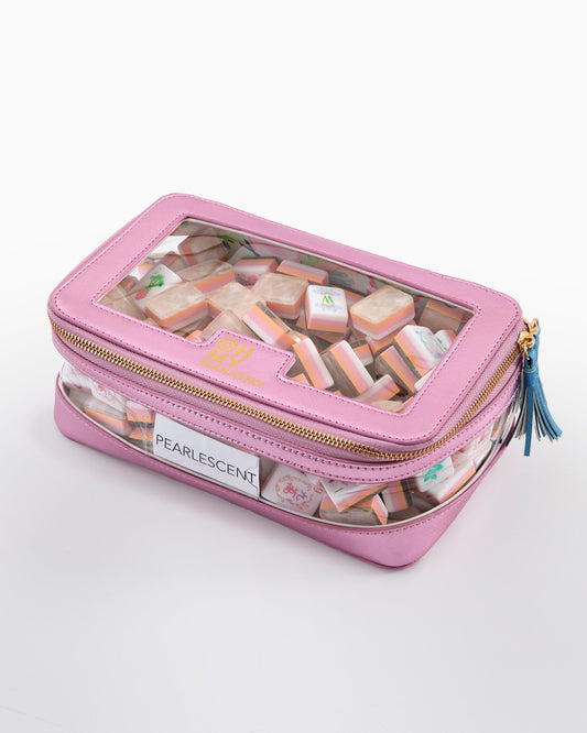 Metallic Light Pink Tile Storage Bag - Oh My Mahjong
