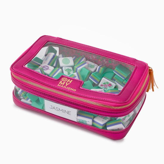 Metallic Pink Tile Storage Bag - Oh My Mahjong