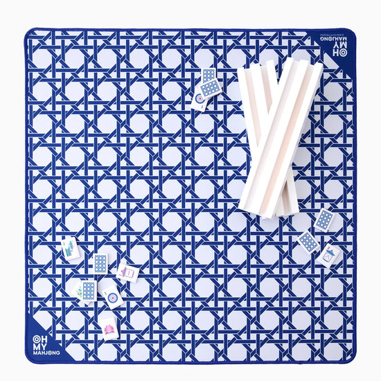 Mini Blue Cane Mat - Oh My Mahjong