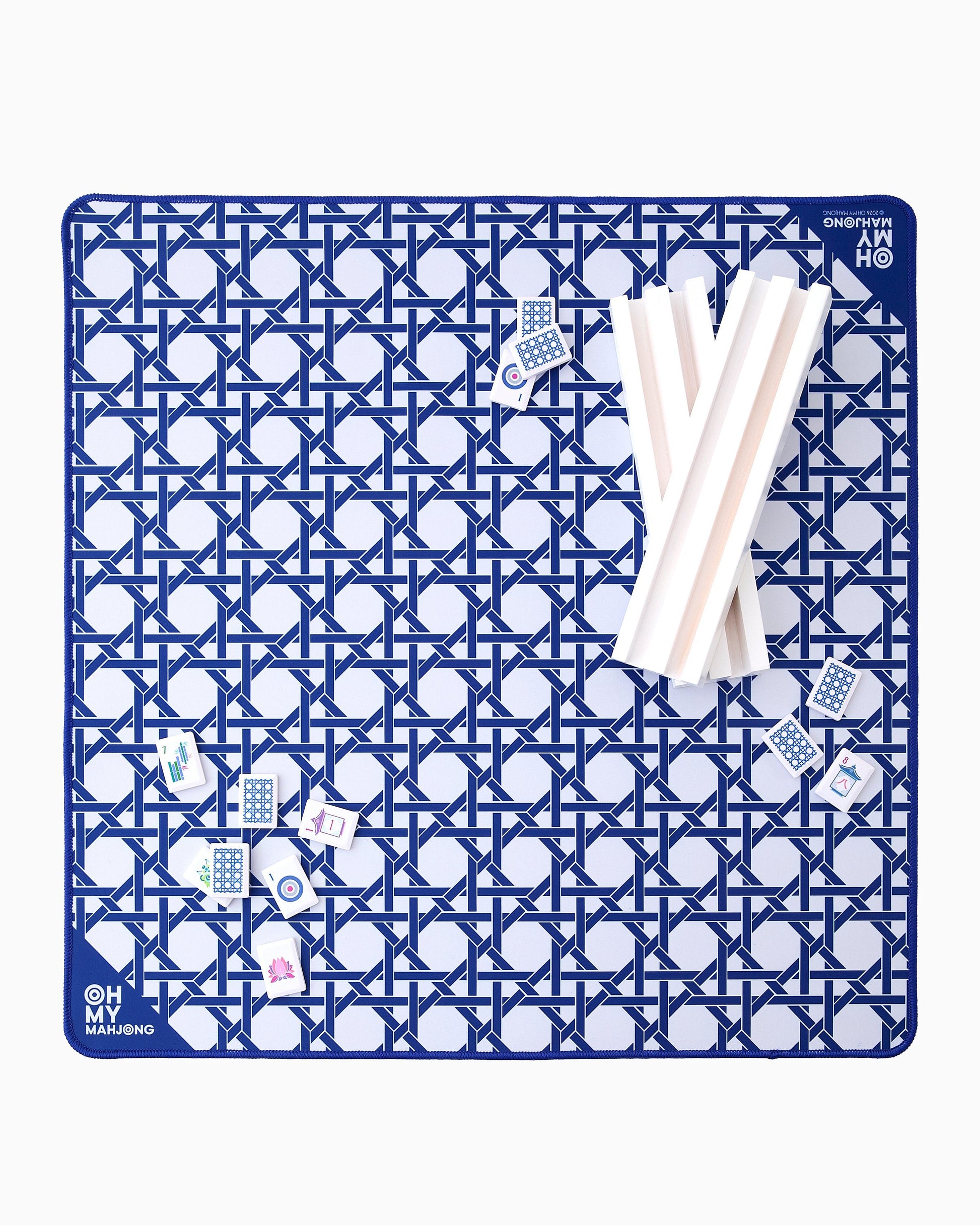 Mini Blue Cane Mat - Oh My Mahjong