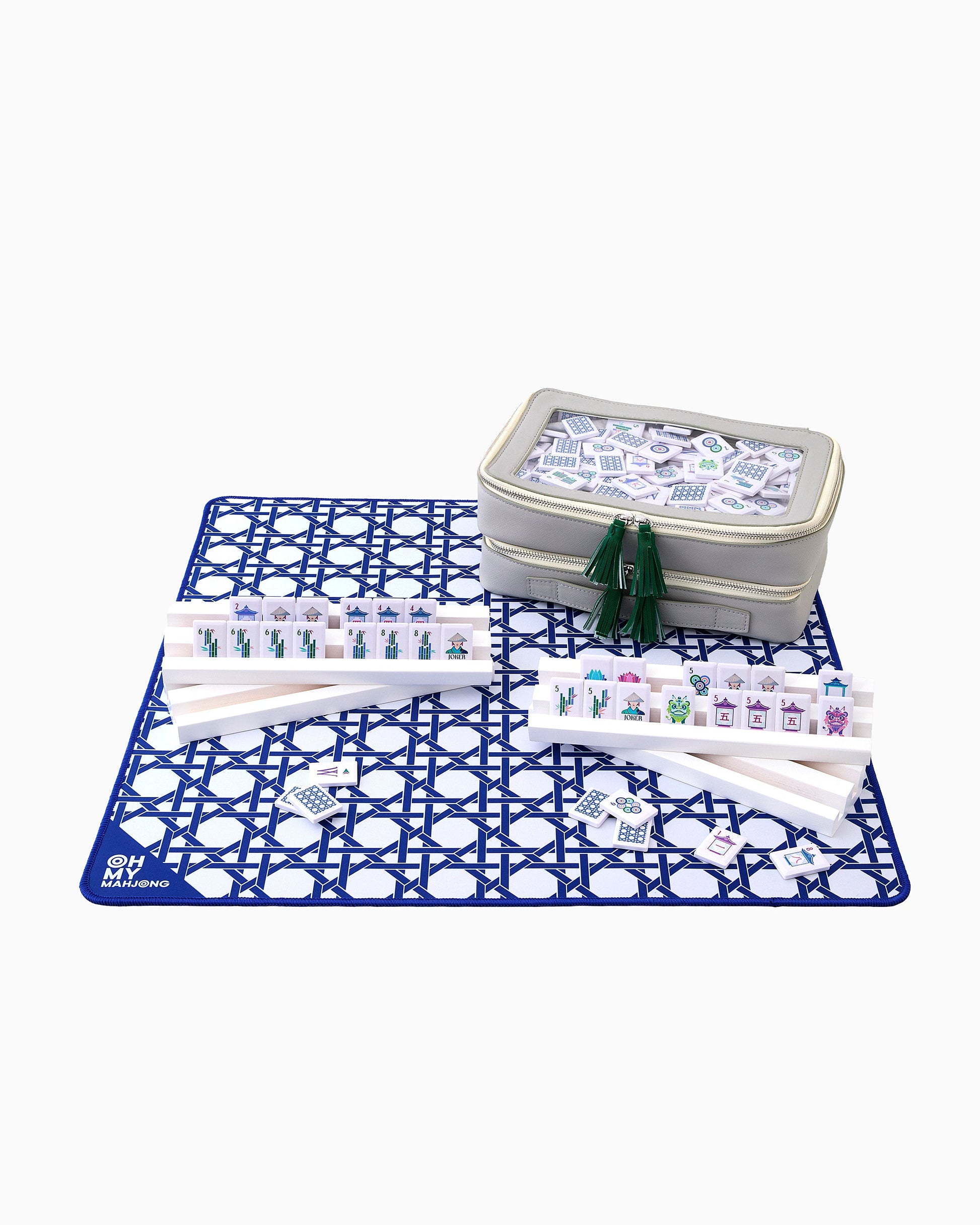 Mini Blue Cane Mat - Oh My Mahjong