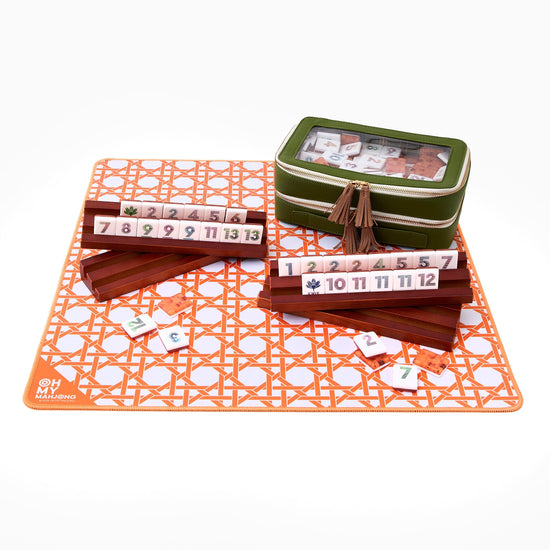 Mini Orange Cane Mat - Oh My Mahjong