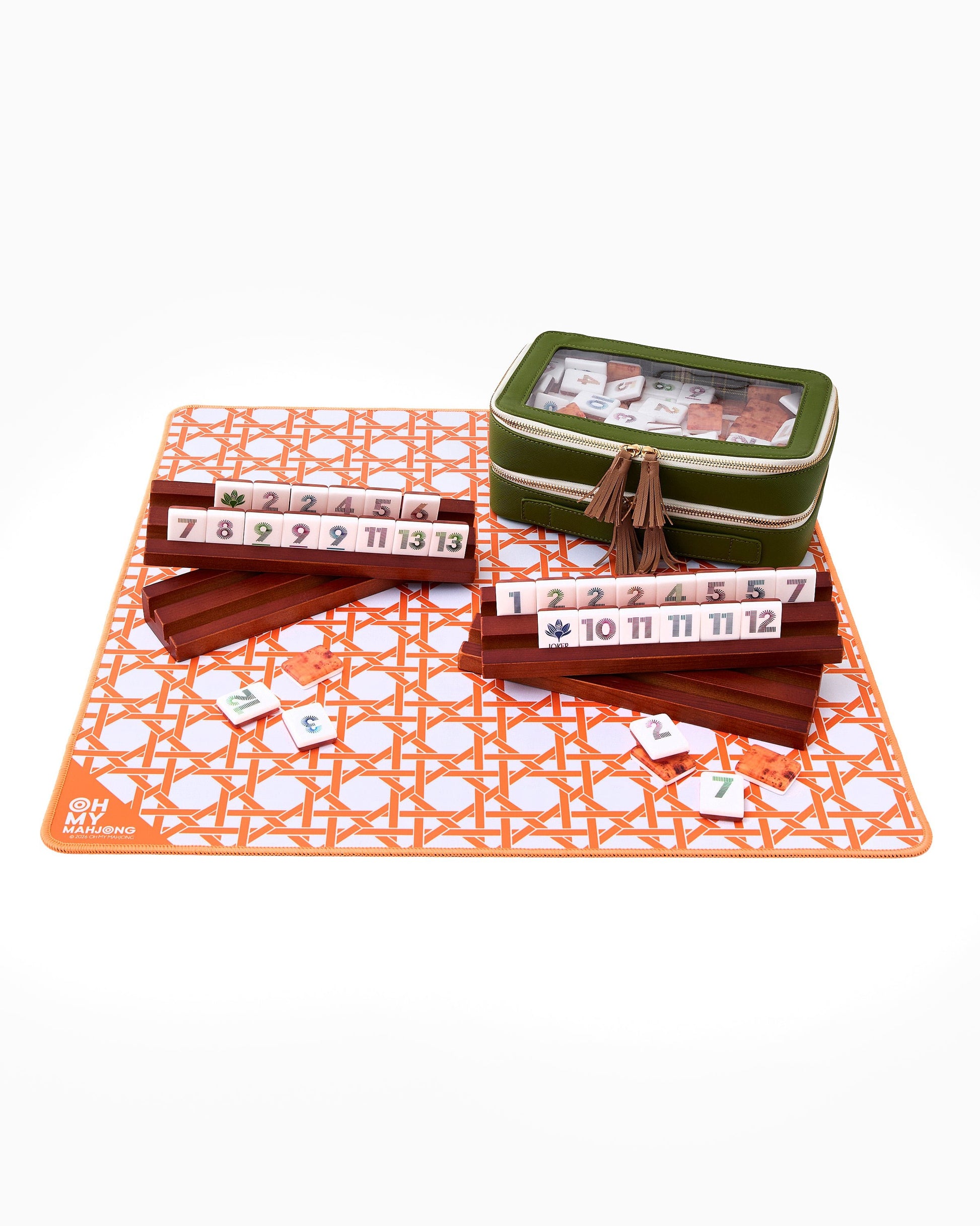 Mini Orange Cane Mat - Oh My Mahjong