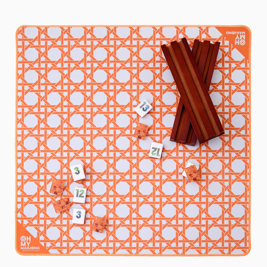 Mini Orange Cane Mat - Oh My Mahjong