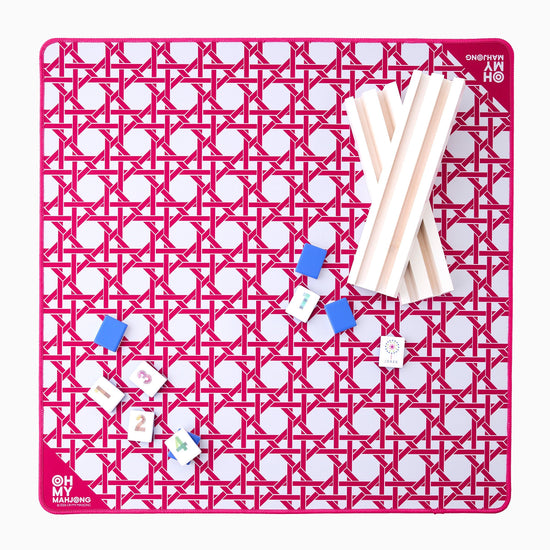 Mini Pink Cane Mat - Oh My Mahjong
