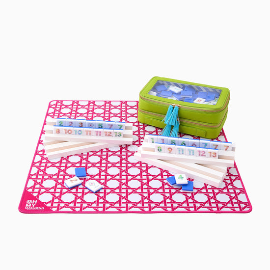 Mini Pink Cane Mat - Oh My Mahjong