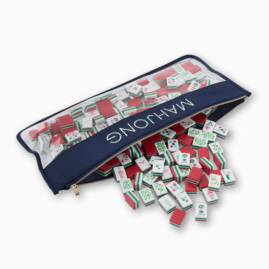 Navy Bamboo Mahjong Bag - Oh My Mahjong