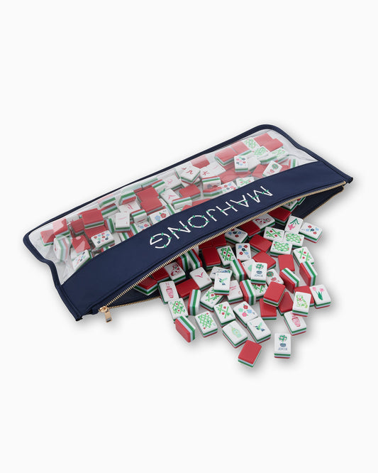 Navy Bamboo Mahjong Bag - Oh My Mahjong