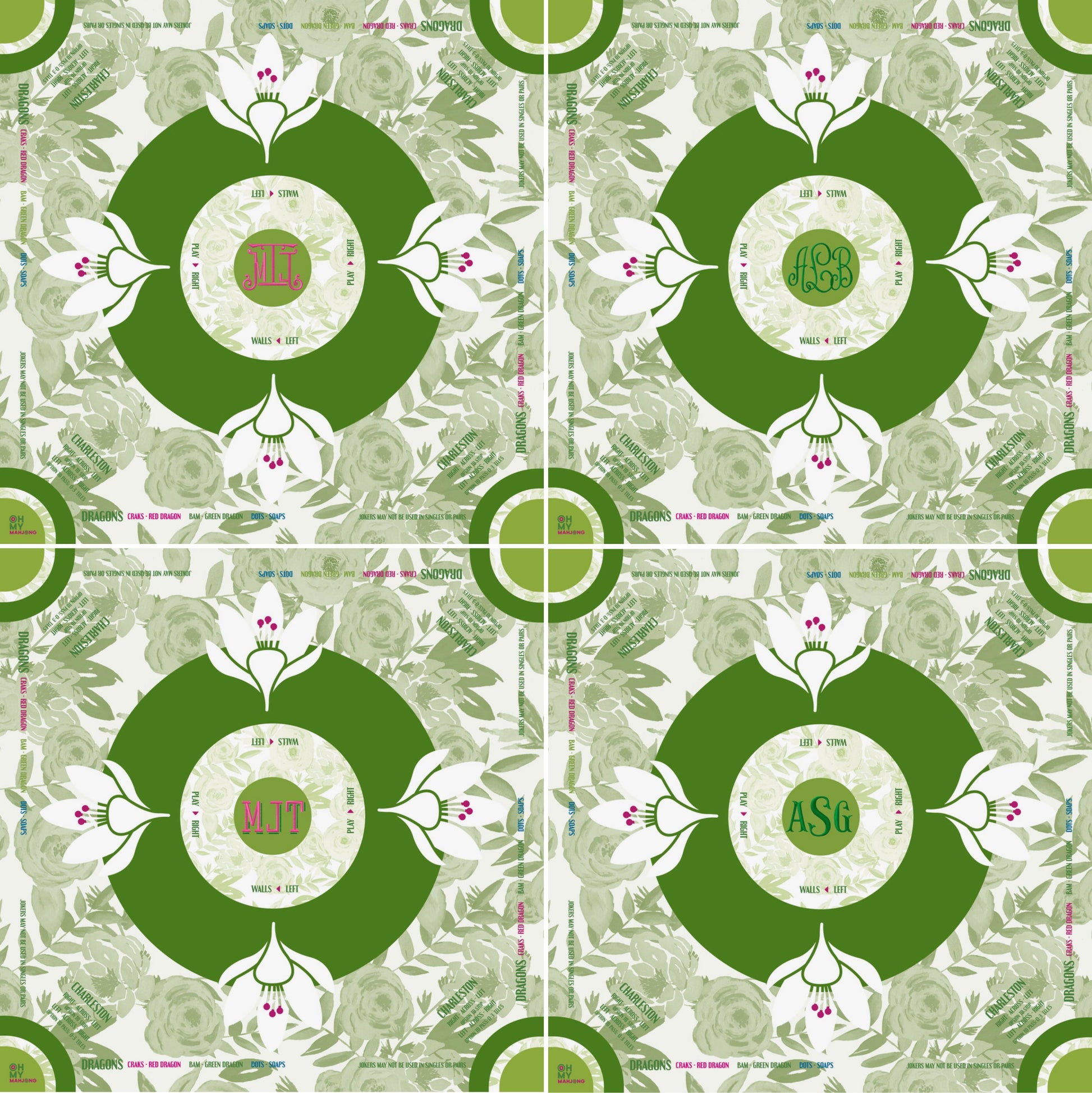 Olive Rose Mahjong Mat - Oh My Mahjong